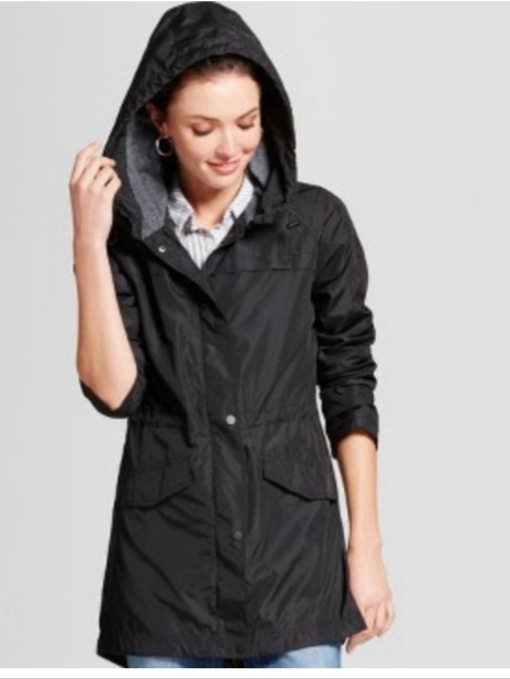 a new day Black Hooded Utility Jacket